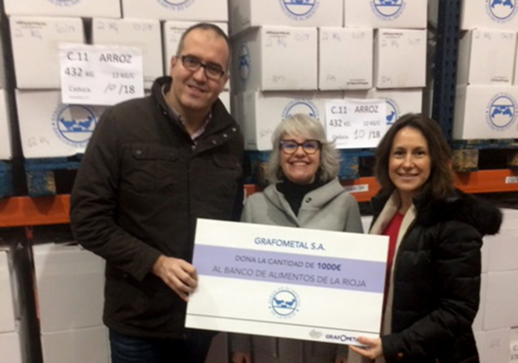 Grafometal dona 1.000 euros al Banco de Alimentos de La Rioja