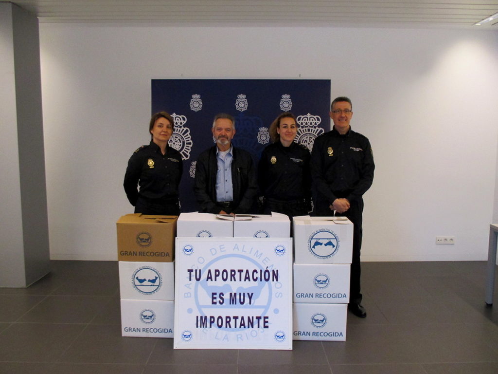 156 kilos de alimentos son los recogidos en la Jefatura Superior de Policía Nacional de La Rioja