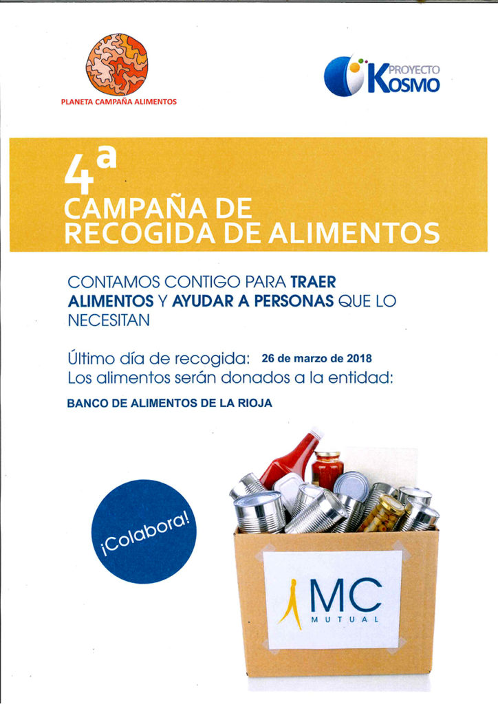 MC MUTUAL inicia nueva campaña de recogida de alimentos en favor del  Banco de Alimentos de La Rioja