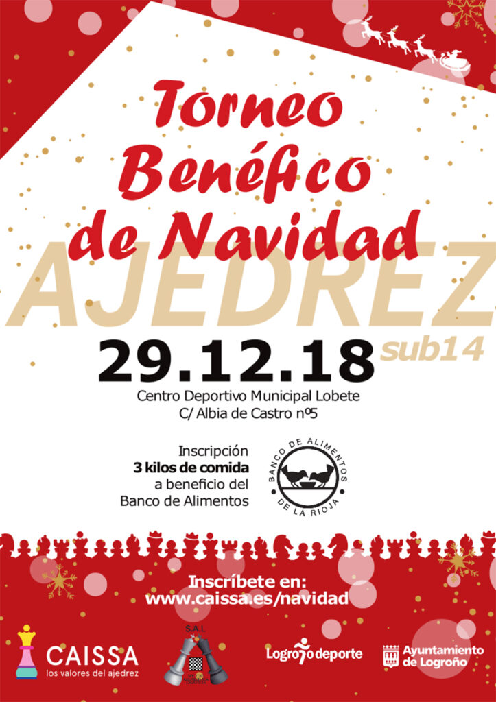 Torneo Benéfico de Ajedrez el 29 de diciembre