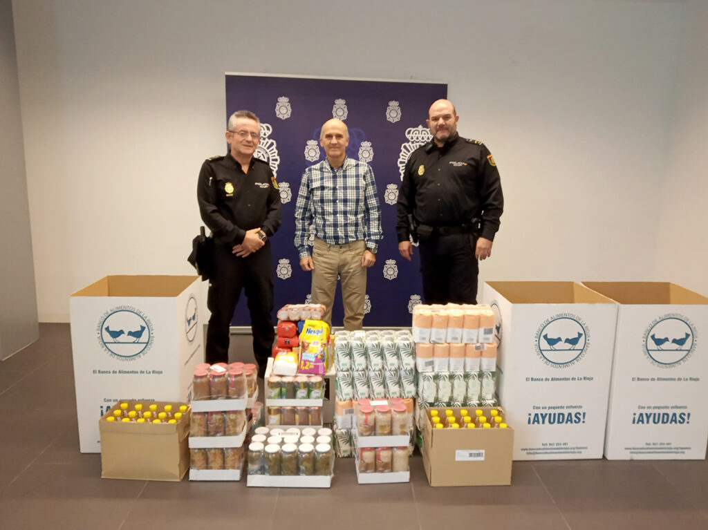 227 kilos de alimentos son los recogidos en la Jefatura Superior de Policía Nacional de La Rioja