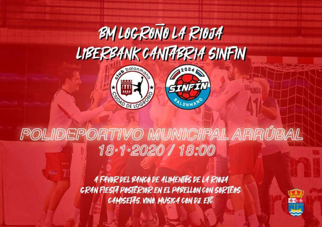 El partido de balonmano amistoso en Arrúbal, recoge 268 kilos de alimentos