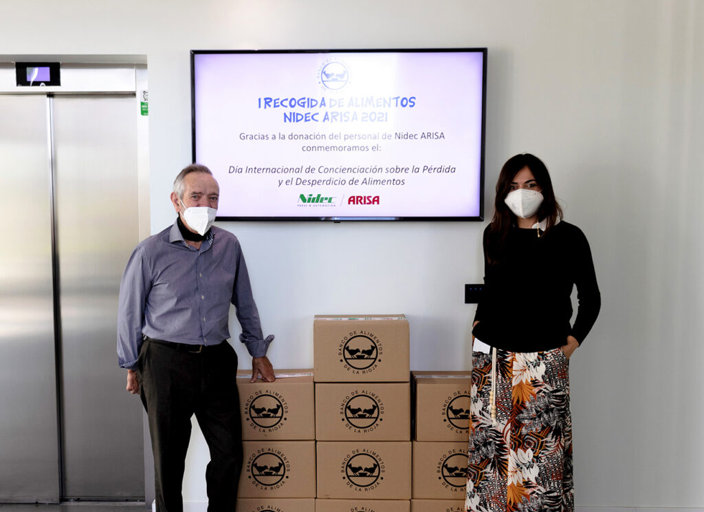 Nidec Arisa se fija en el Día Internacional de Concienciación sobre la Pérdida y el Desperdicio de Alimentos para entregar al Banco de Alimentos 141 kilos de alimentos infantiles