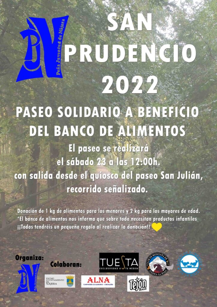 La Peña Juventud de Nájera realiza mañana, Día del Libro, un paseo solidario en favor del Banco de Alimentos de La Rioja