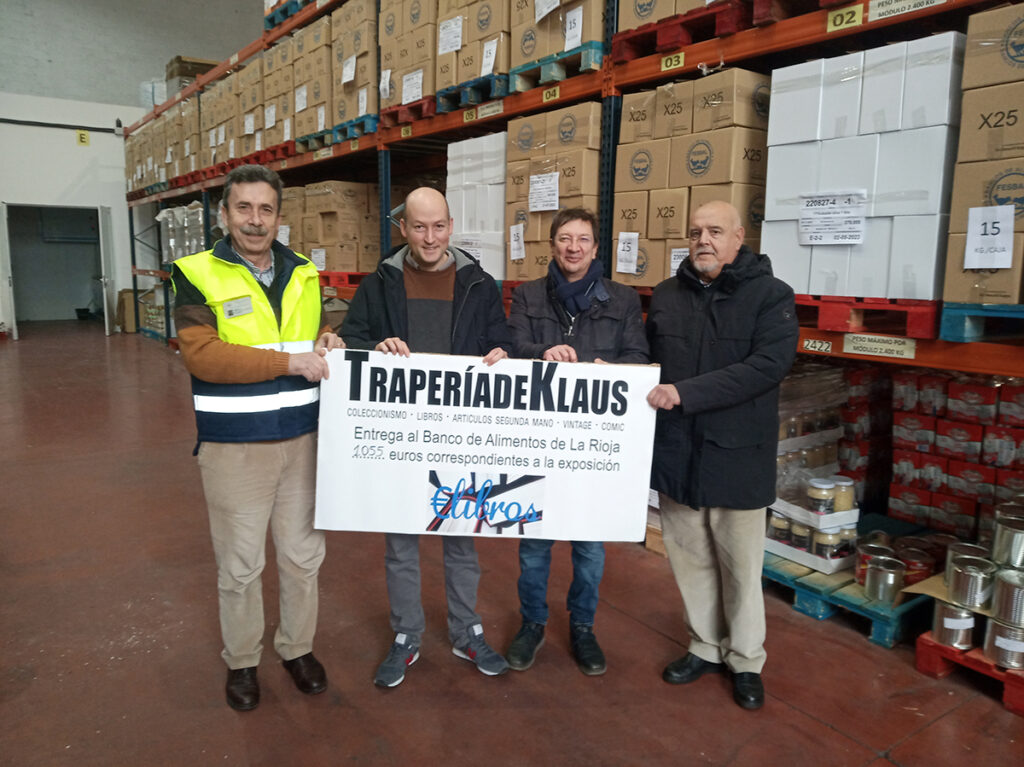 La exposición €libros de TraperíadeKlaus entrega al Banco de Alimentos de La Rioja 1.055 euros