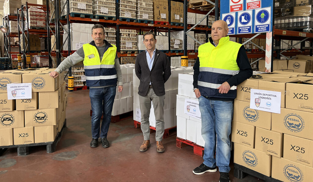 La UD Logroñés entrega al Banco de Alimentos 3 toneladas de kilos de alimentos
