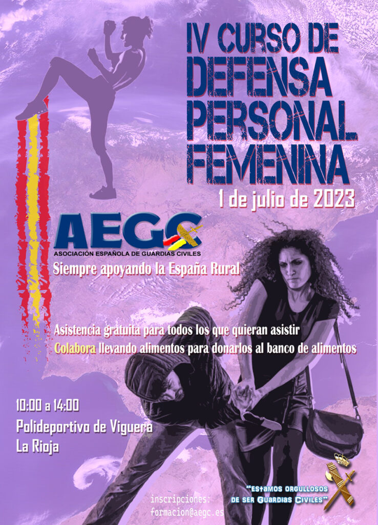 La Asociación Española de Guardias Civiles organiza el IV curso de defensa personal para mujeres el 1 de julio en el Polideportivo de Viguera