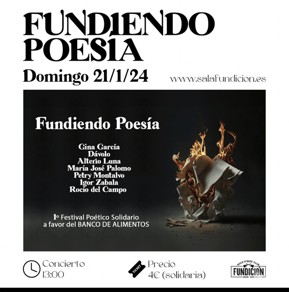 Primer evento benéfico de poesía en favor del Banco de Alimentos de La Rioja se realizará el domingo, 21 de enero, en la Sala Fundición