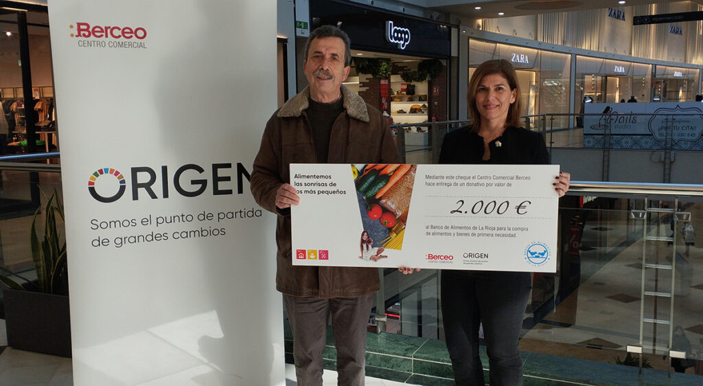 El Centro Comercial Berceo entrega al Banco de Alimentos 2.000 €
